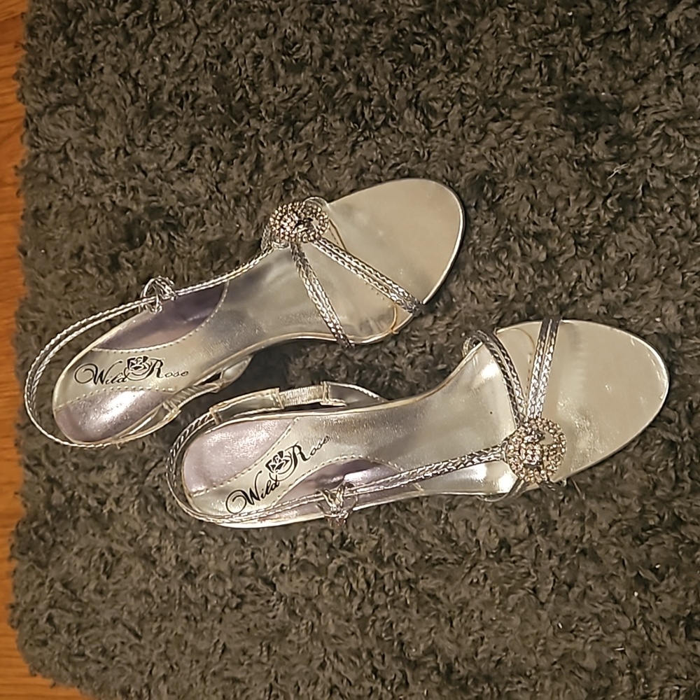 Silver and diamond Shoes
